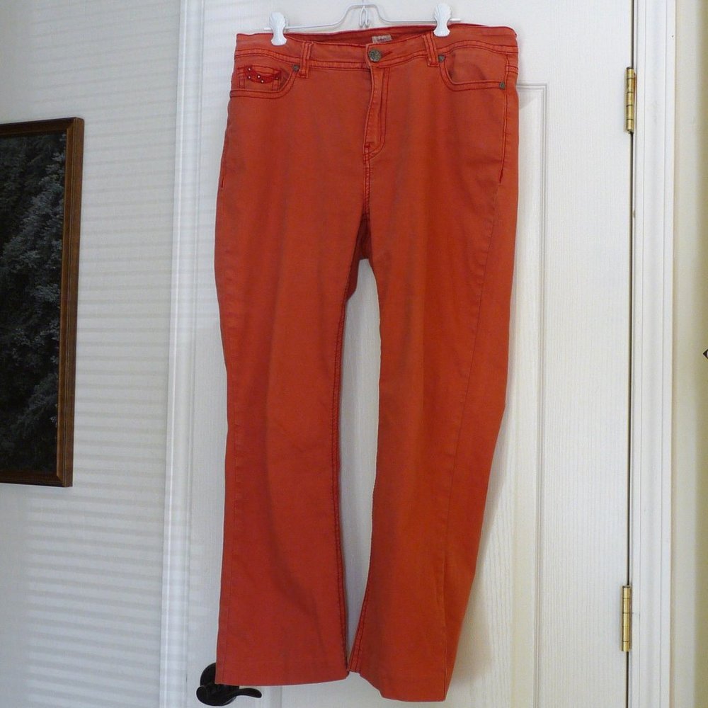 Reba embellished western jeans 16 straight brick